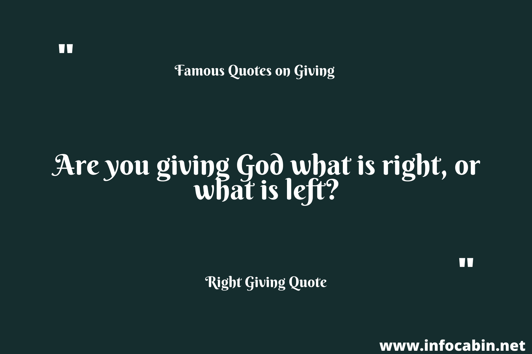 Are you giving God what is right, or what is left