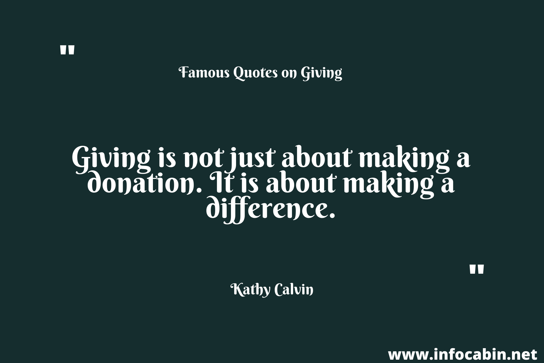 Giving is not just about making a donation. It is about making a difference.