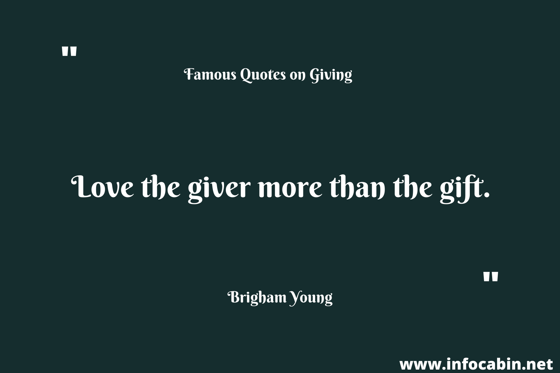 Love the giver more than the gift.