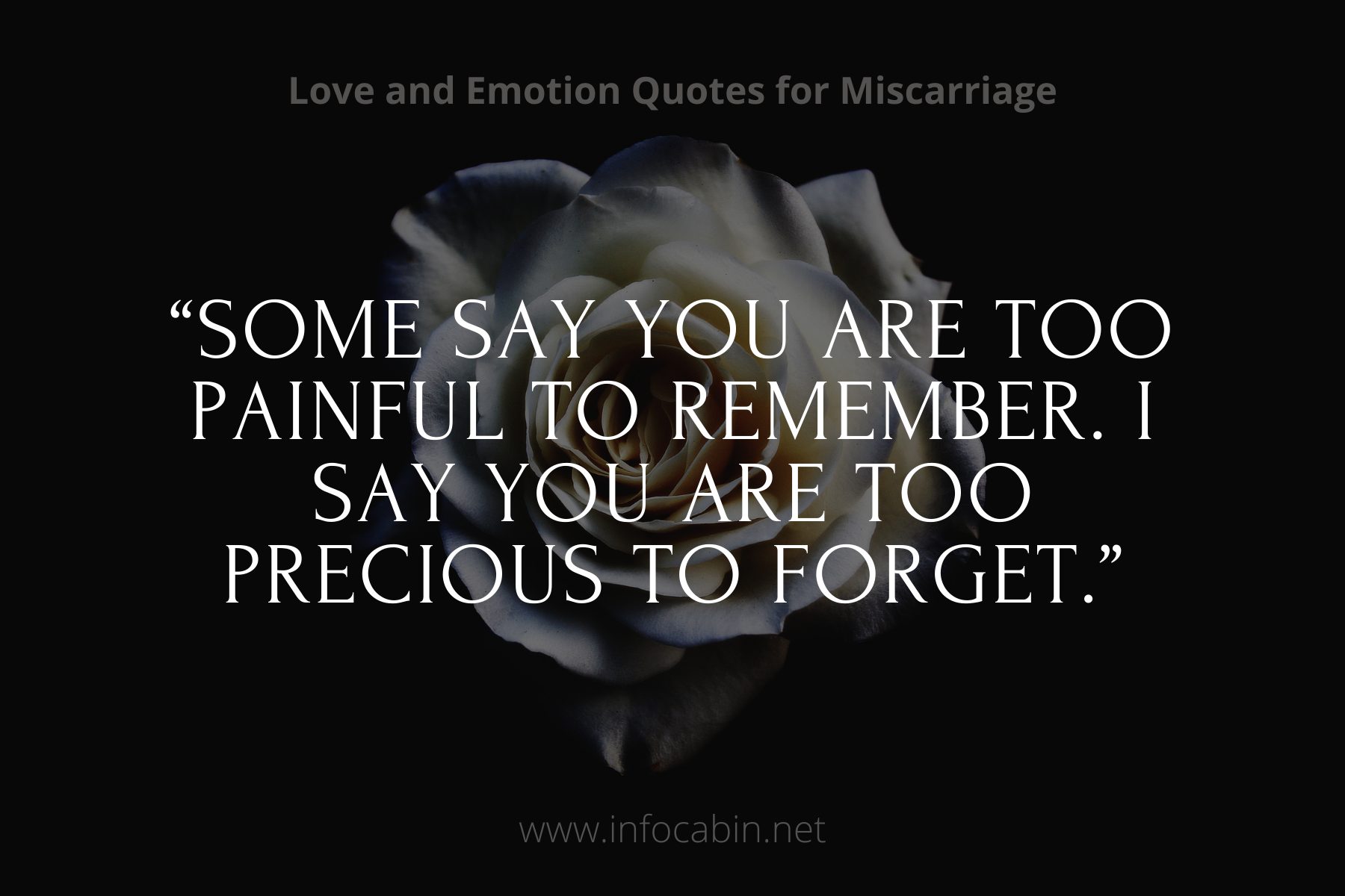 Some say you are too painful to remember. I say you are too precious to forget.