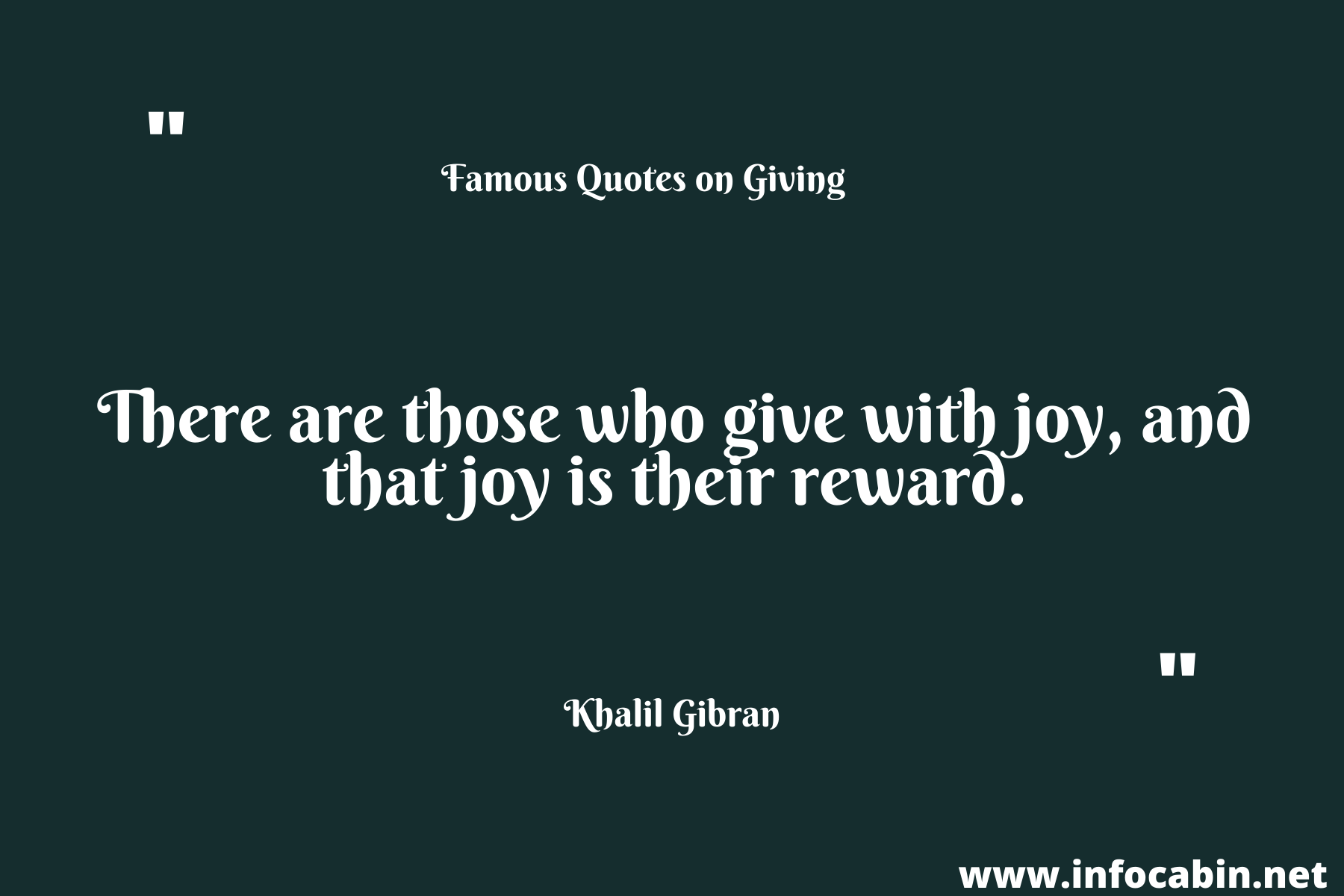 There are those who give with joy, and that joy is their reward.