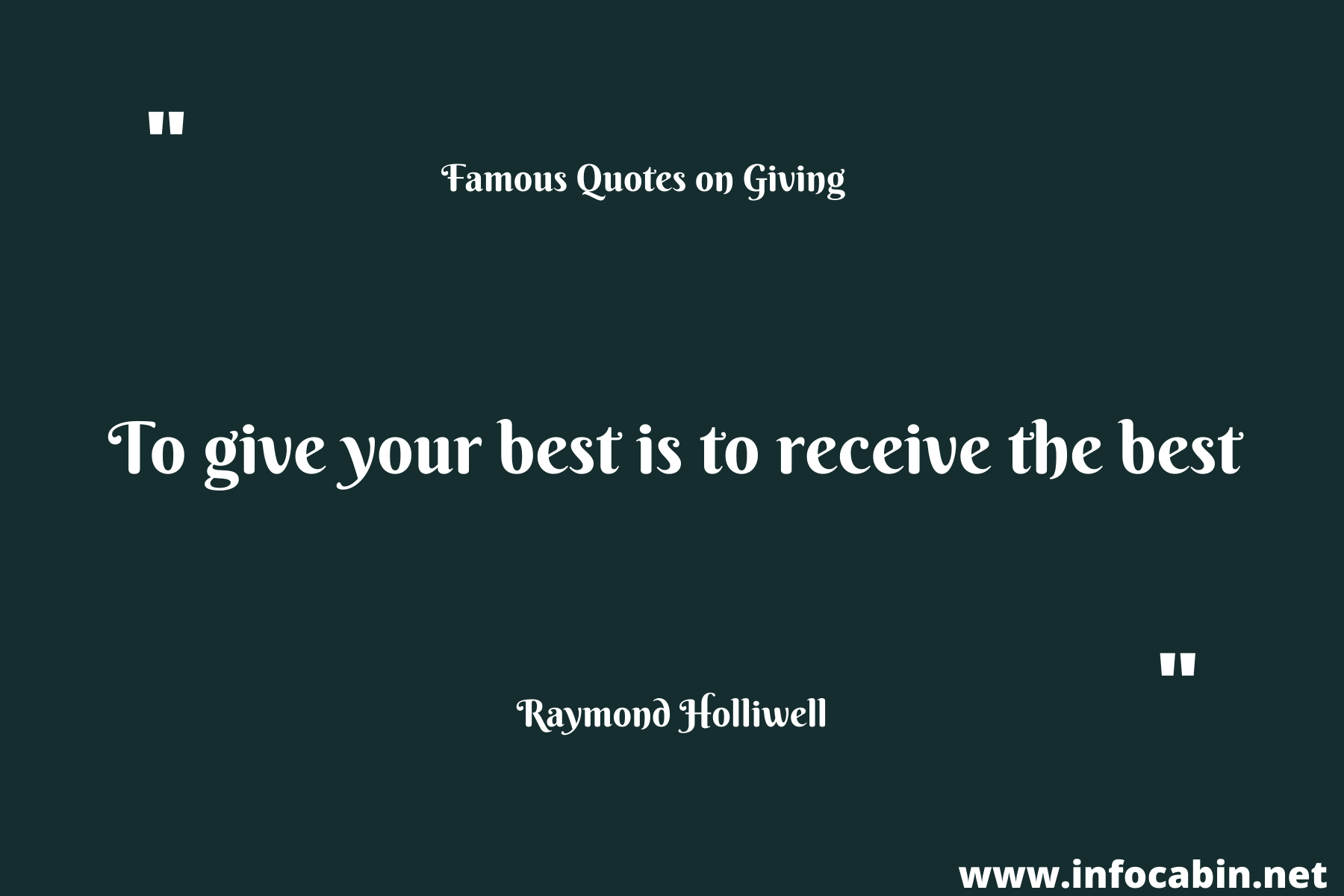 Give your best is to receive 