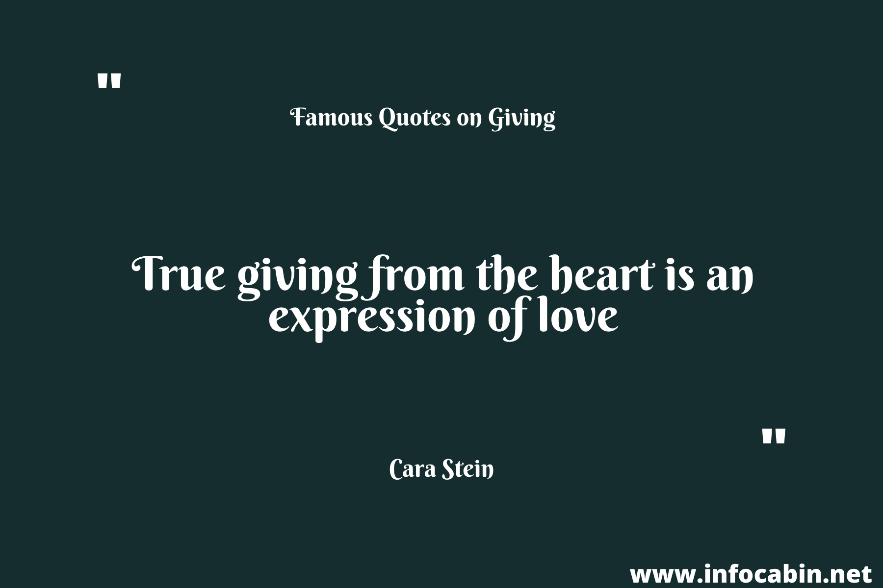 True giving from the heart is an expression of love