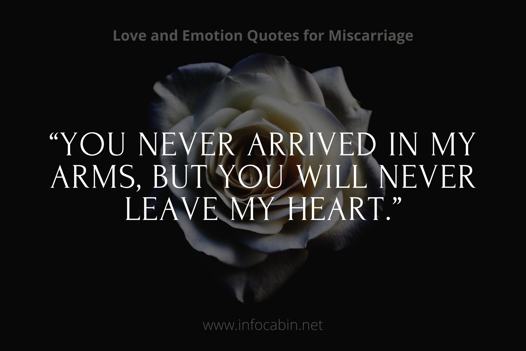 “You never arrived in my arms, but you will never leave my heart.”