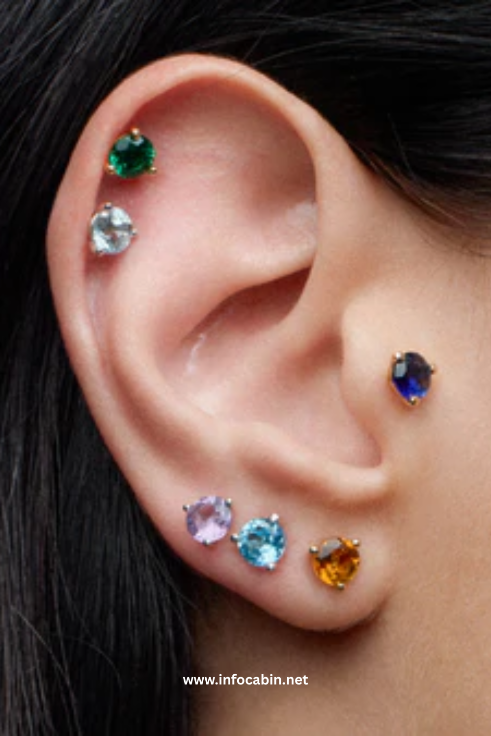 Jewelry options for a second lobe piercing